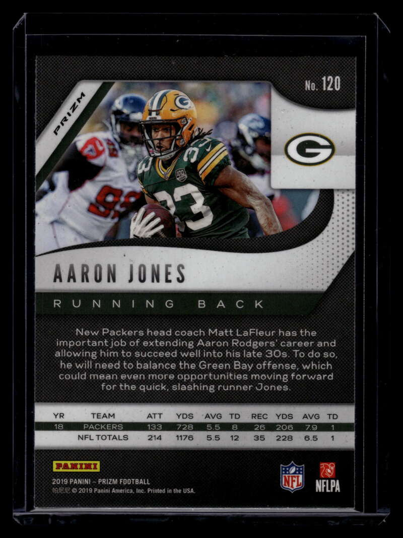 2019 Panini Prizm Prizms White Sparkle Refractor 120 Aaron Jones
