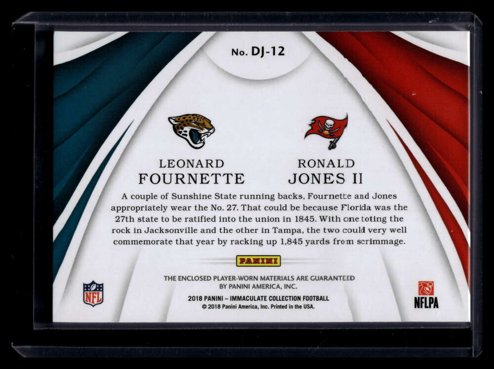 DELETE 121620 2018 Immaculate Jersey Numbers Fournette Ronald Jones Rookie Dual Patch 34/50