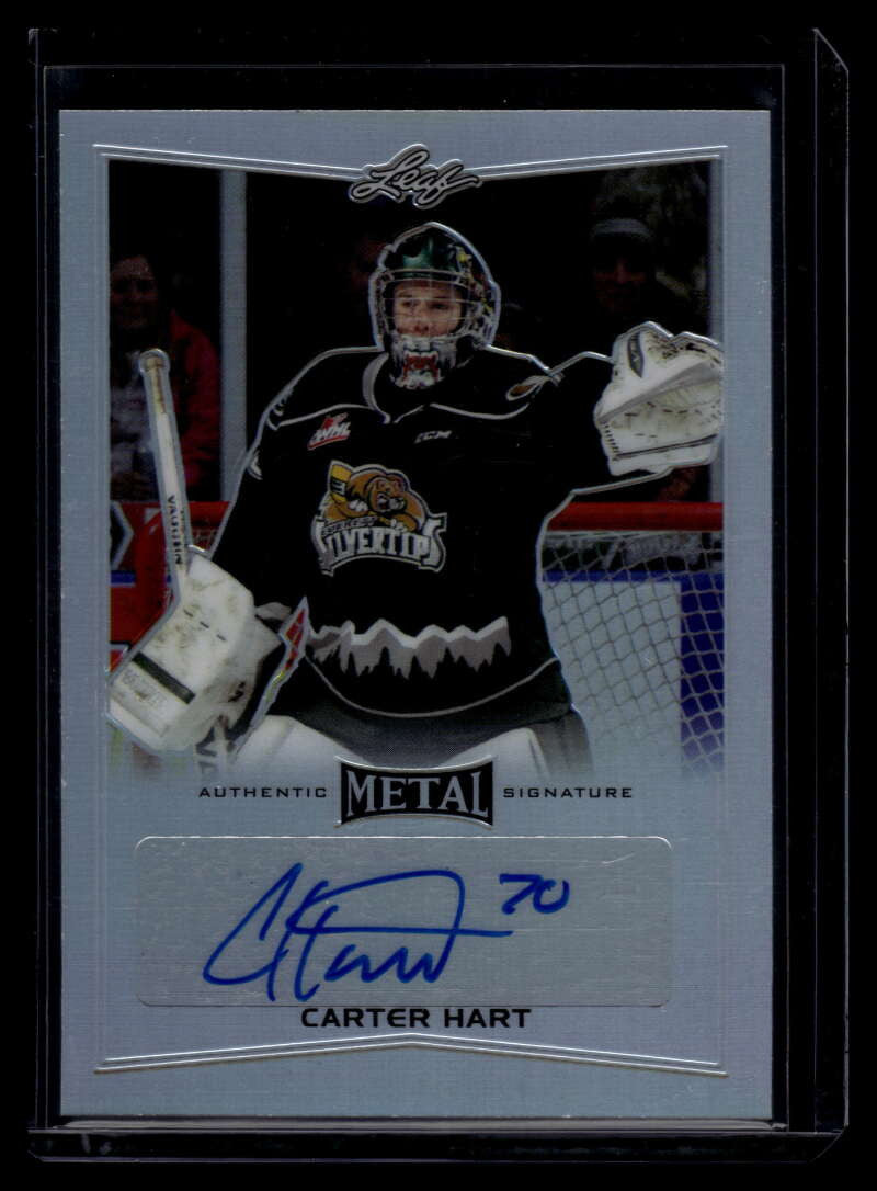 DELETE 121677 2015-16 Leaf Metal bach1 Carter Hart Rookie Auto