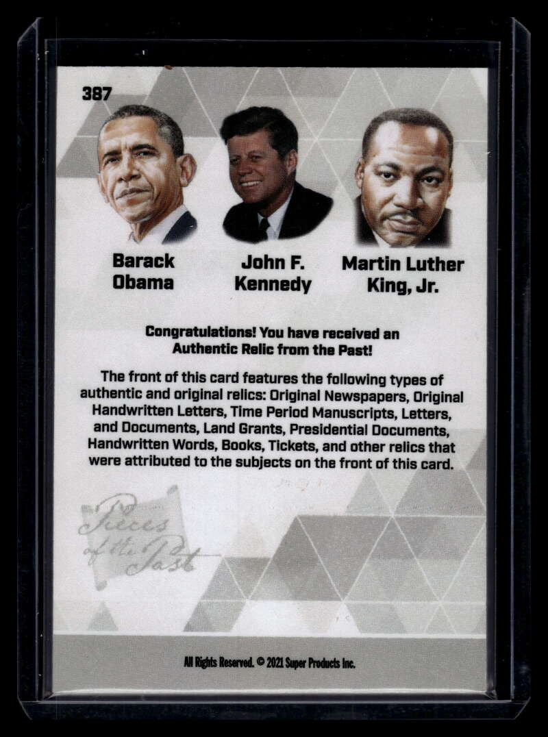 2021 Pieces of the Past Historical Edition Triple Relics 387 King Obama Kennedy
