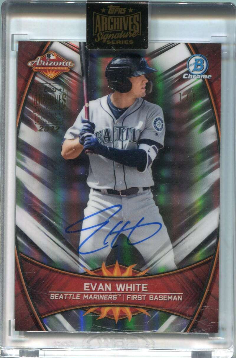 2022 Topps Archives Signature Series Evan White Auto 1/1 2019 Bowman Chrome
