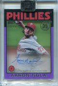 2021 Topps Clearly Authentic '86 Autographs Purple 86tbaan Aaron Nola Auto 3/10