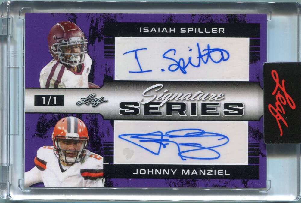 2022 Leaf Signature Series ssd27 Manziel Isaiah Spiller Rookie Dual Auto 1/1