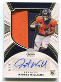2021 Crown Royale Silhouettes Prime Javonte Williams Rookie Patch Auto 24/25