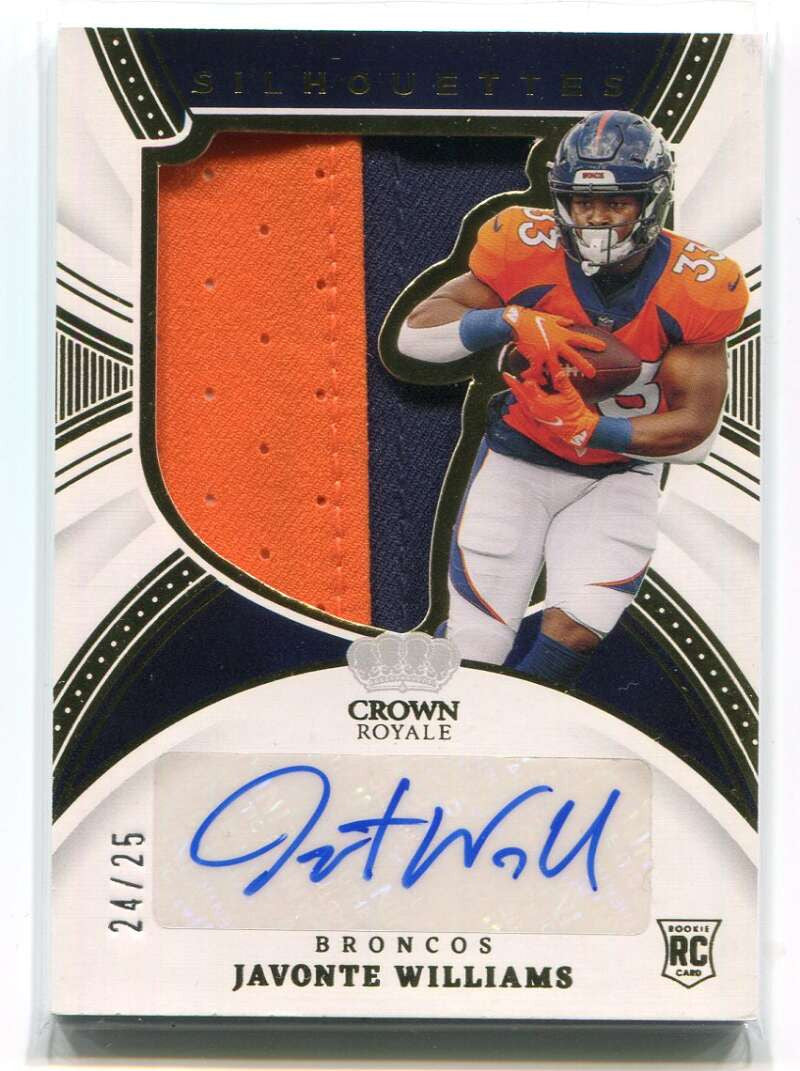 2021 Crown Royale Silhouettes Prime Javonte Williams Rookie Patch Auto 24/25