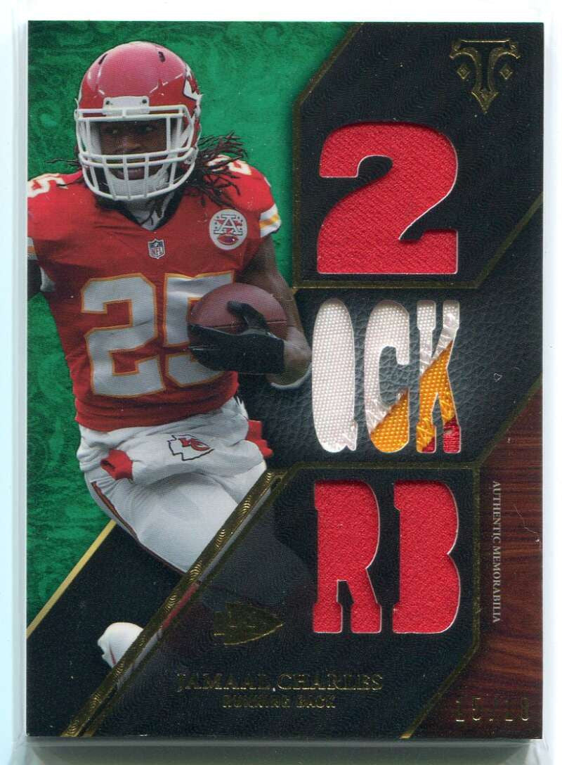 2014 Topps Triple Threads Relics Emerald ttr18 Jamaal Charles Jersey Patch 15/18