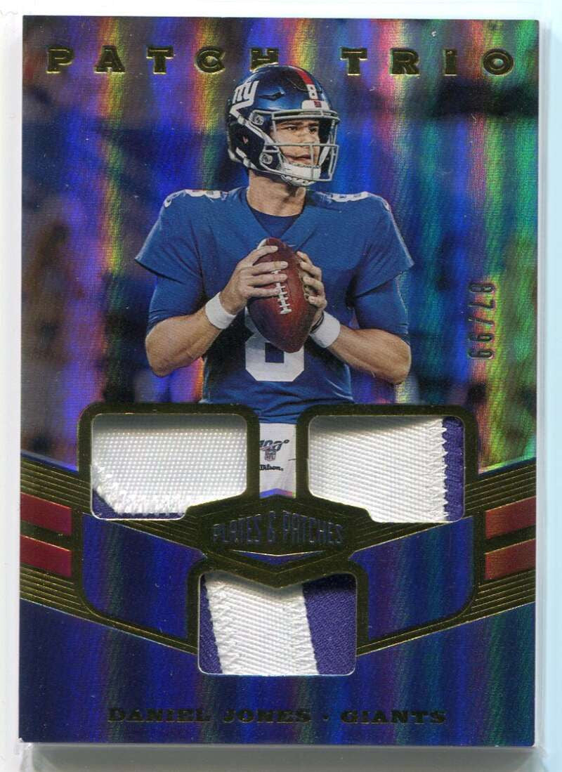 DELETE 121950 2019 Panini Plates &amp; Patches Trio Patches Daniel Jones Rookie Triple Patch 87/99