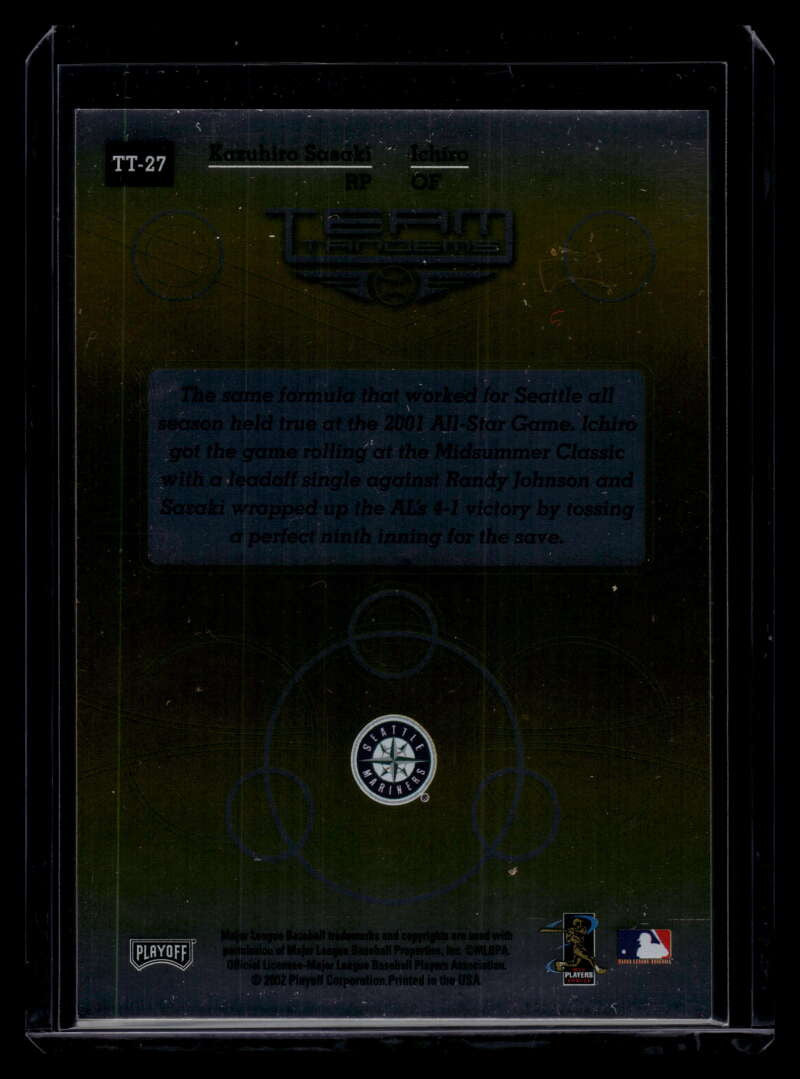2002 Absolute Memorabilia Team Tandems Gold tt27 Kazuhiro Sasaki Ichiro Suzuki