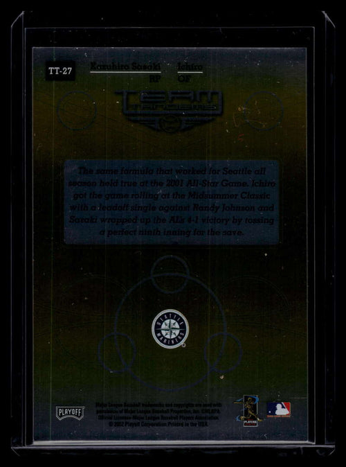 2002 Absolute Memorabilia Team Tandems Gold tt27 Kazuhiro Sasaki Ichiro Suzuki