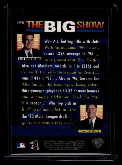 1997 Collector's Choice The Big Show World Headquarters 41 Alex Rodriguez