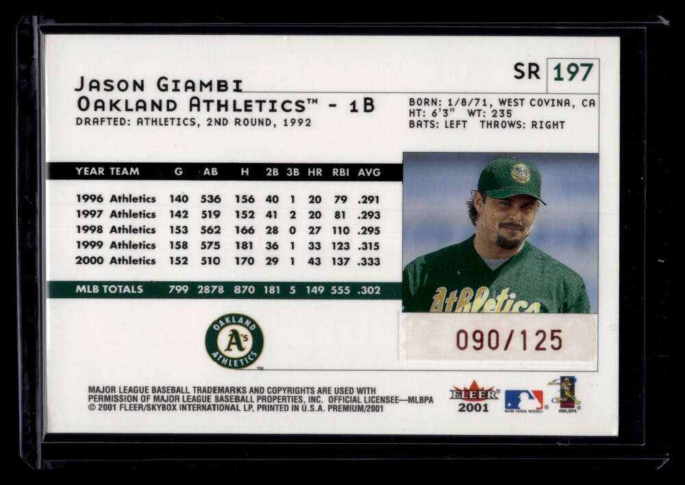2001 Fleer Premium Star Ruby 197 Jason Giambi 90/125