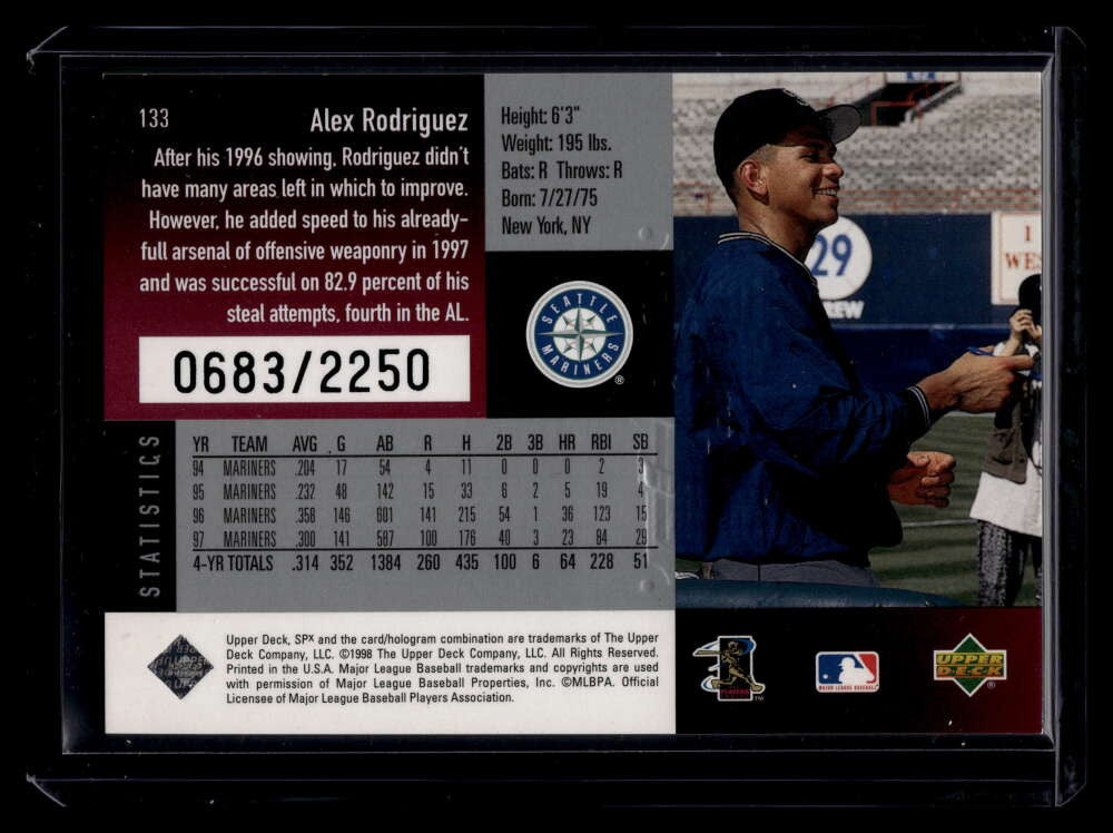 1998 SPx Finite Spectrum 133 Alex Rodriguez 683/2250