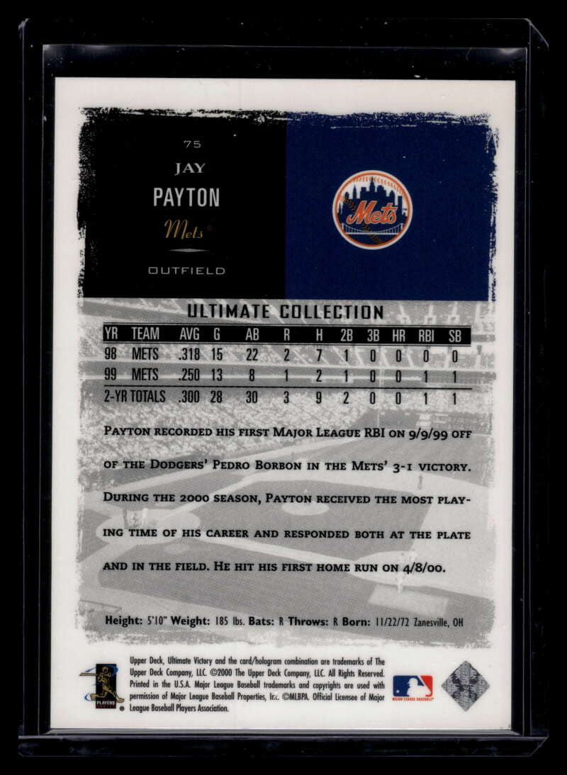 2000 Ultimate Victory Parallel 100 75 Jay Payton 83/100