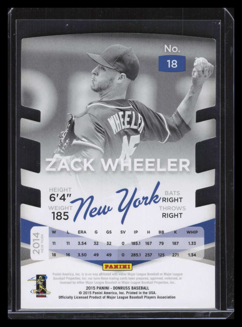 2015 Donruss Elite Inserts Status Red 18 Zack Wheeler 4/25
