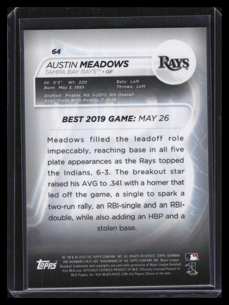 2020 Bowman's Best Gold Refractor 64 Austin Meadows 22/50