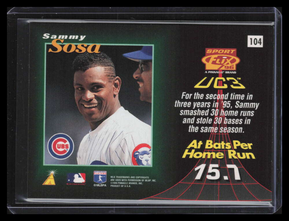 1996 Sportflix Artist's Proofs 104 Sammy Sosa UC3