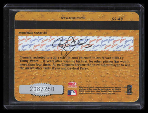 2002 Studio Stars Gold 48 Roger Clemens 208/250