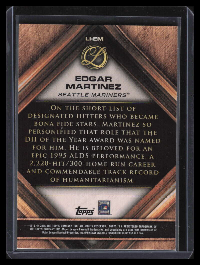 2016 Topps Legacies Baseball Lasting Imprints Purple LIEM Edgar Martinez 14/50