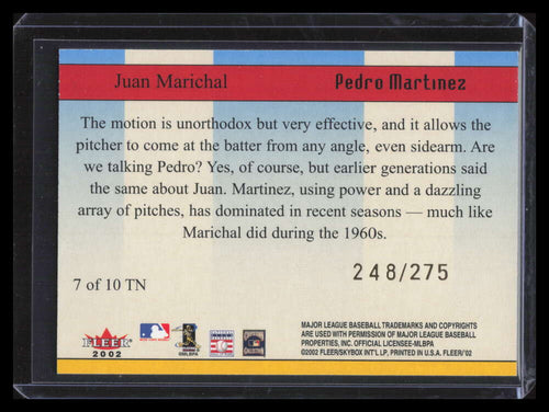 2002 Fleer Then &amp; Now 7 Juan Marichal Pedro Martinez 248/275