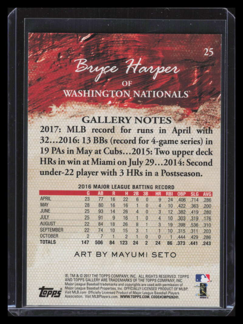 2017 Topps Gallery Green 25 Bryce Harper 47/99