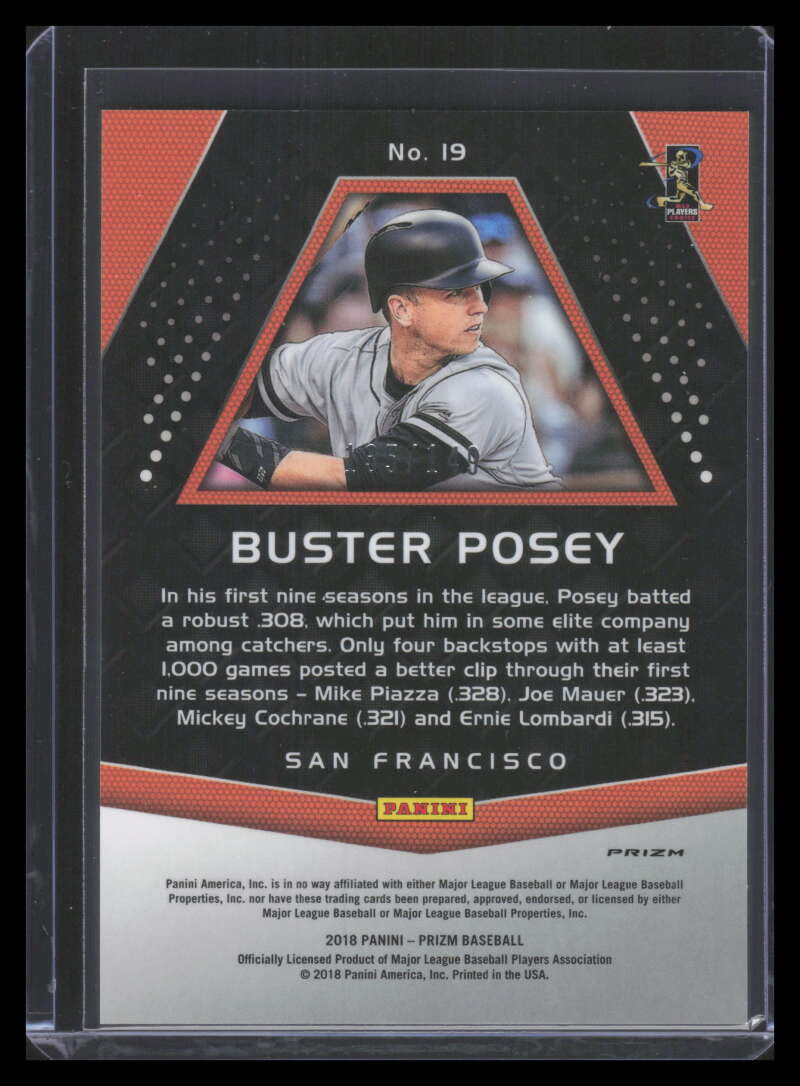2018 Panini Prizm Blue Ice Refractor 19 Buster Posey 135/149