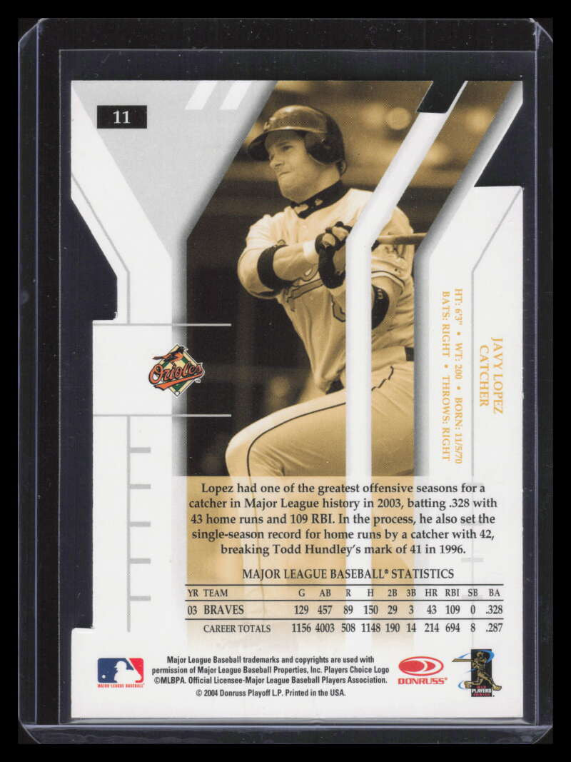 2004 Donruss Elite Extra Edition Aspirations Gold 11 Javy Lopez 22/25