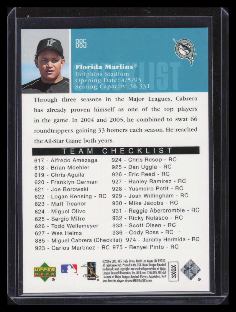 2006 Upper Deck Silver Spectrum 885 Miguel Cabrera CL 22/99