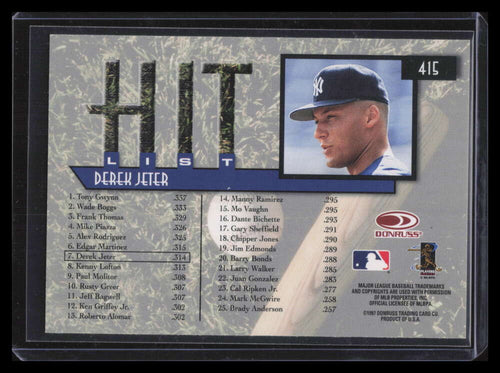 1997 Donruss Silver Press Proofs 415 Derek Jeter HIT /2000 Hit List