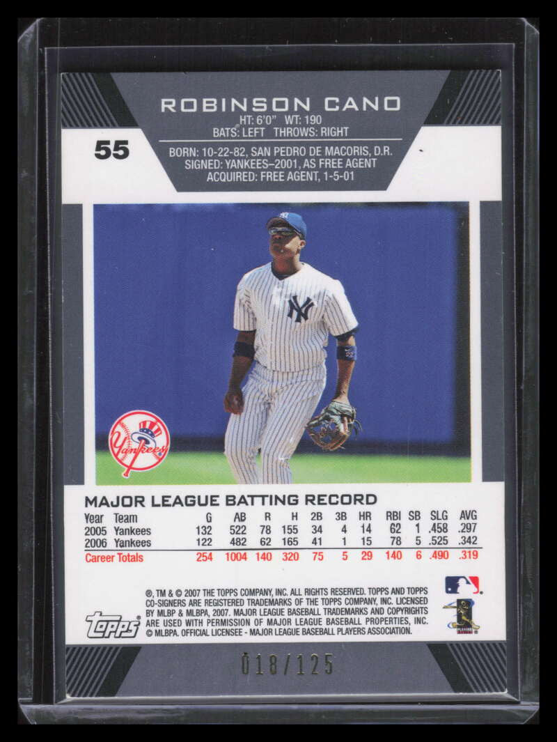 2007 Topps Co-Signers Silver Gold 55b Robinson Cano Derek Jeter 18/125