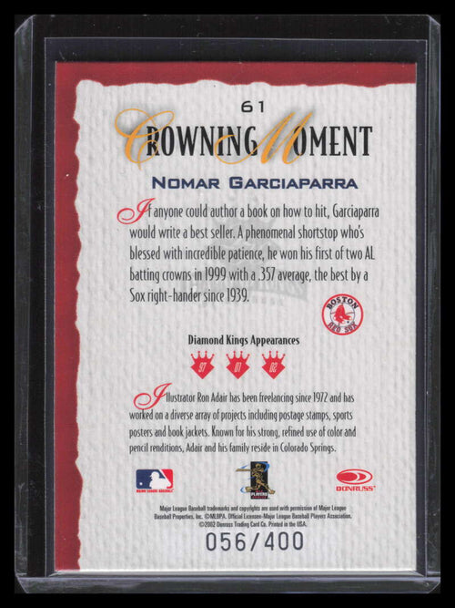 2002 Diamond Kings Silver Foil 61 Nomar Garciaparra 56/400