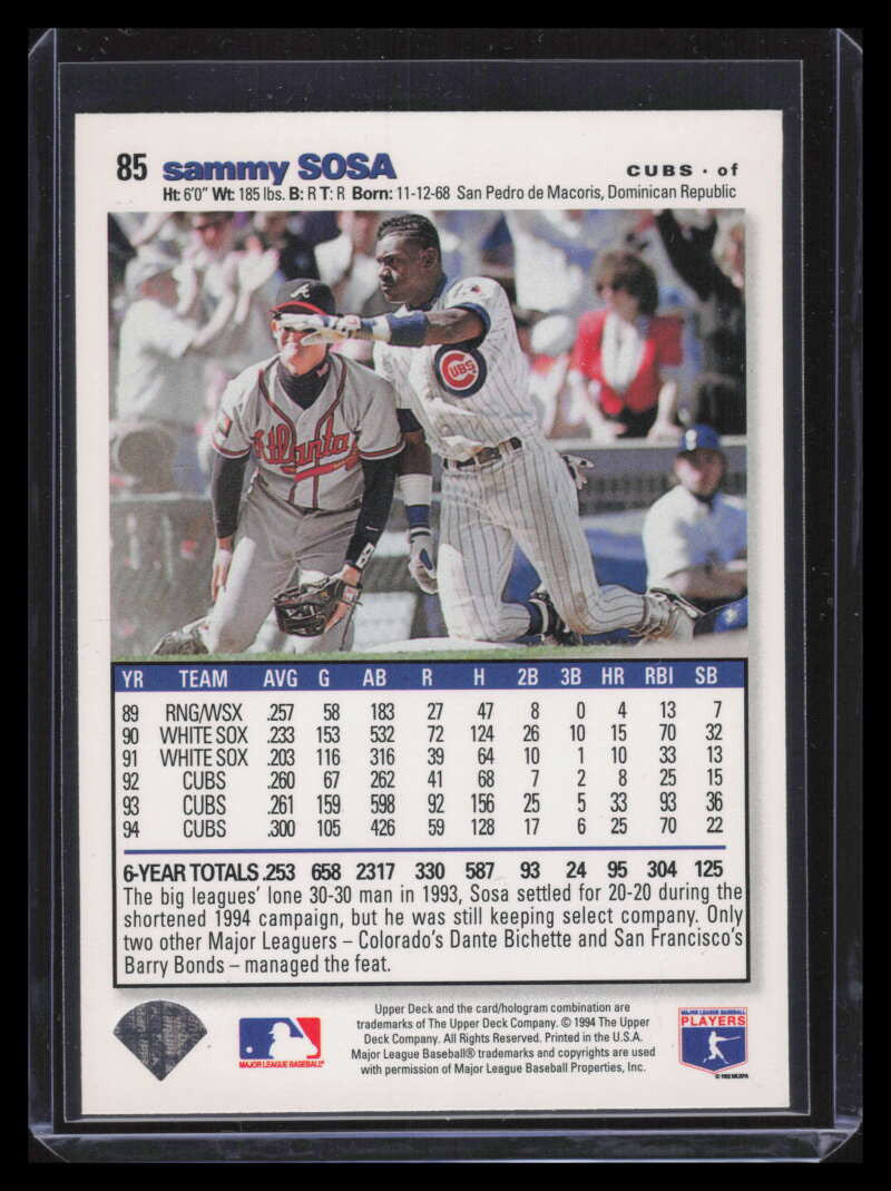 1995 Collector's Choice SE Gold Signature 85 Sammy Sosa ID: 122499
