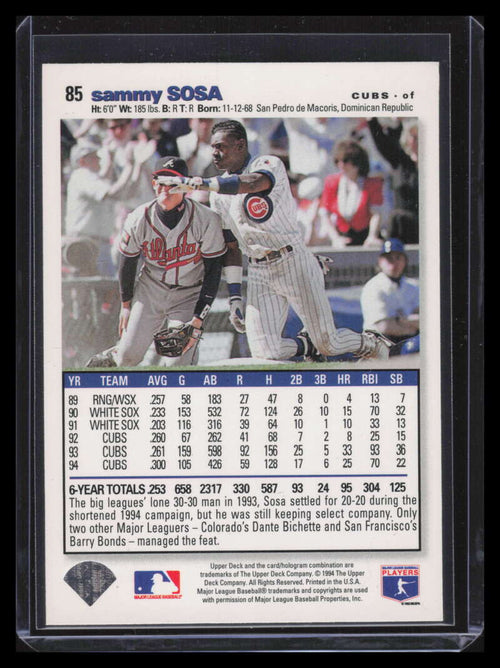 1995 Collector's Choice SE Gold Signature 85 Sammy Sosa ID: 122499