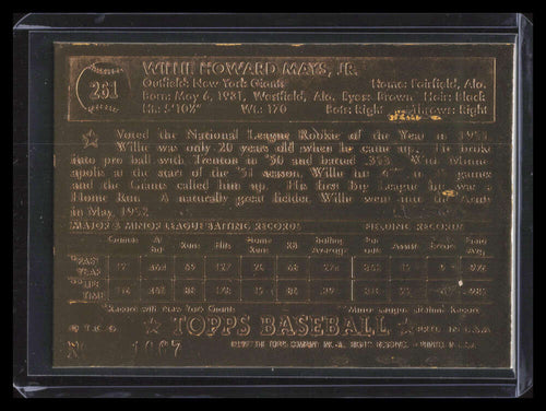 1996 Topps Gold Foil Willie Mays 1952