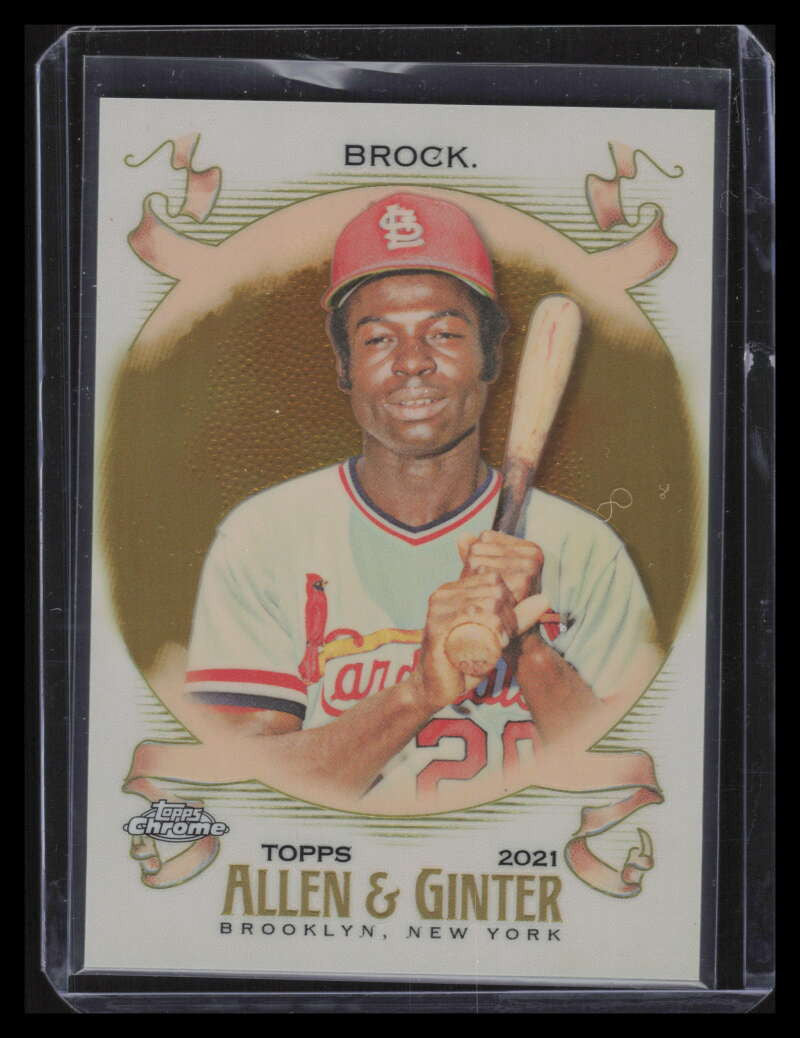 2021 Topps Allen &amp; Ginter Chrome Gold Refractor 144 Lou Brock 29/50