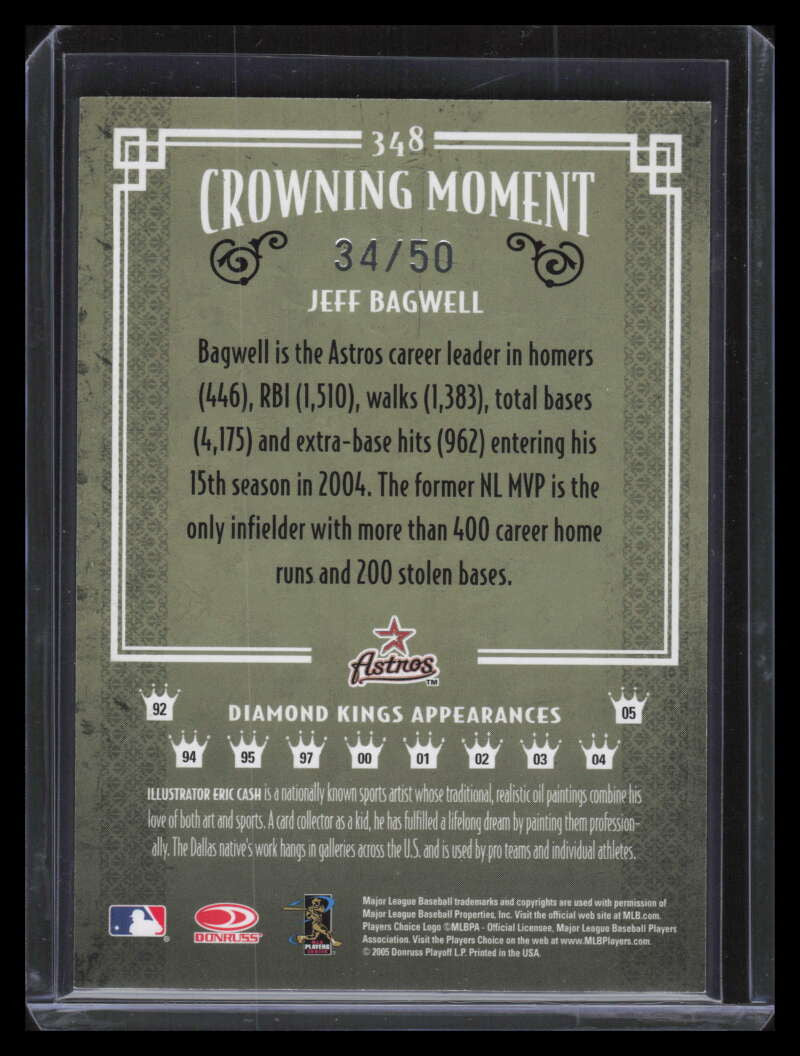 2005 Diamond Kings Framed Green 348 Jeff Bagwell 34/50