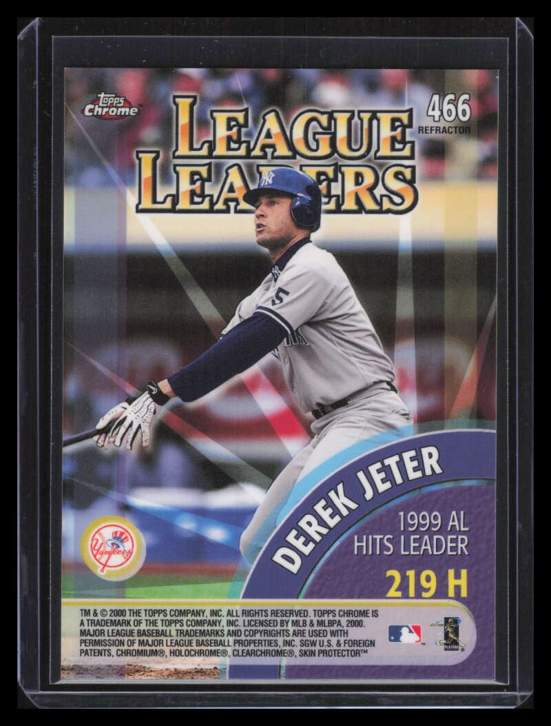 2000 Topps Chrome Refractor 466 Luis Gonzalez Derek Jeter LL League Leaders