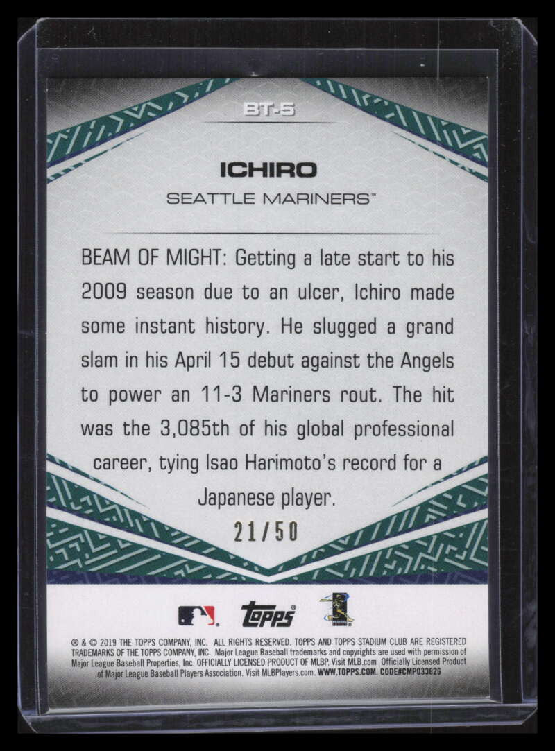 2019 Stadium Club Beam Team Orange bt5 Ichiro Suzuki 21/50