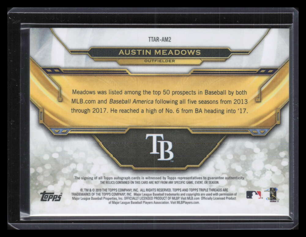 2019 Topps Triple Threads Autograph ttaram2 Austin Meadows Jersey Auto 9/18