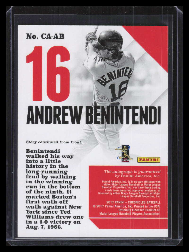 DELETE 122960 2017 Panini Chronicles Autographs 4 Andrew Benintendi Rookie Auto