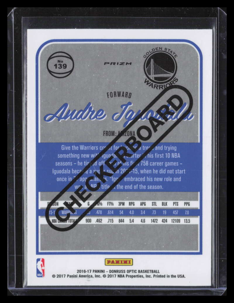 2016-17 Donruss Optic Checkerboard Refractor 139 Andre Iguodala