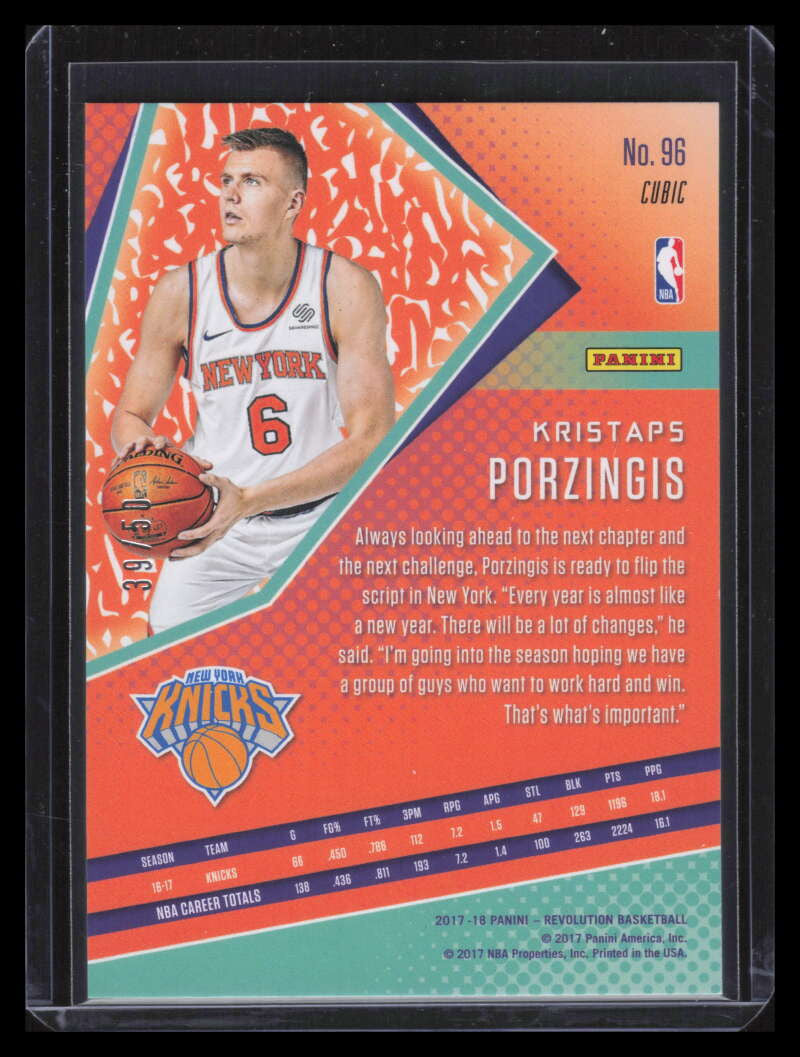 2017-18 Panini Revolution Cubic 96 Kristaps Porzingis 39/50