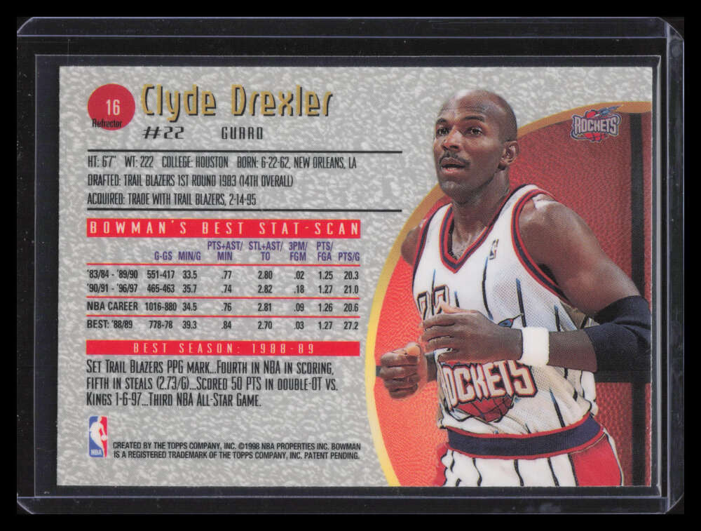 1997-98 Bowman's Best Refractor 16 Clyde Drexler