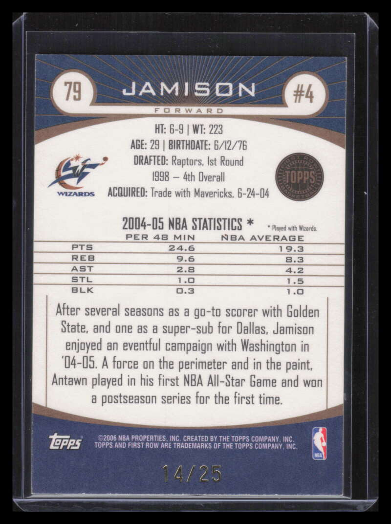 2005-06 Topps First Row Sepia 79 Antawn Jamison 14/25