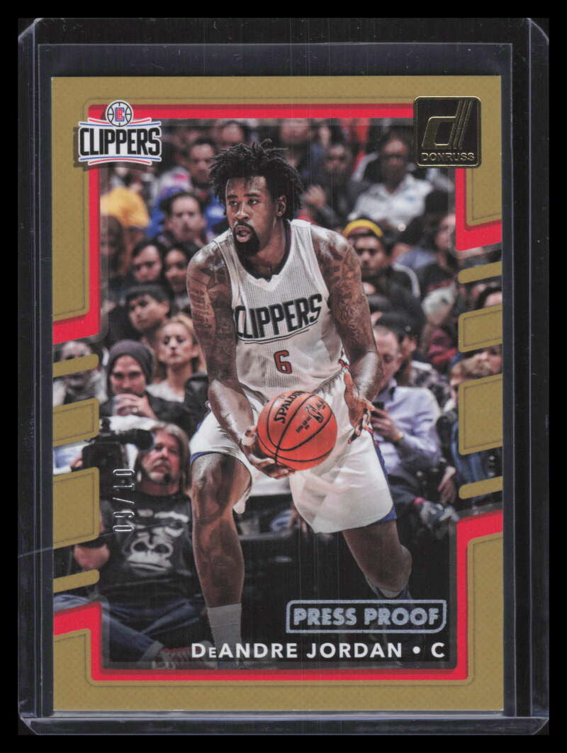 2017-18 Donruss Press Proof Gold 64 DeAndre Jordan 9/10