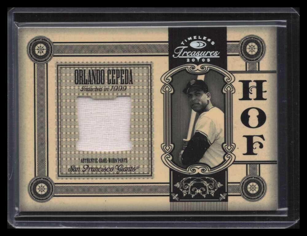 2005 Timeless Treasures HOF Materials Pants 30 Orlando Cepeda Jersey Pants 12/50