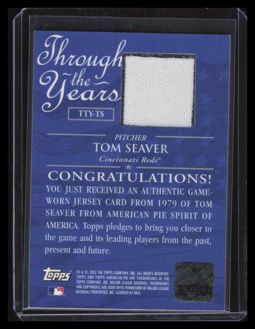 2002 Topps American Pie Through the Years Relics TS Tom Seaver Jersey