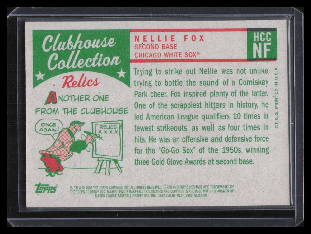 2008 Topps Heritage Clubhouse Collection Relics NF Nellie Fox Bat