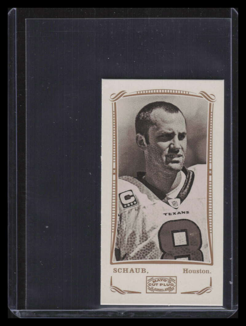 2009 Topps Mayo Mini Red Harvard Back 186 Matt Schaub 18/25