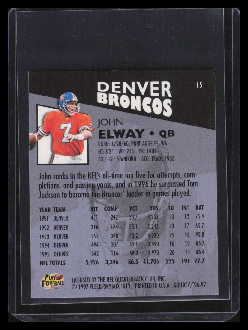 1997 Fleer Goudey Gridiron Greats 15 John Elway