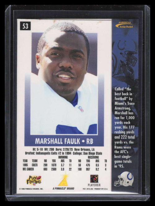 1996 Action Packed Artist's Proofs 53 Marshall Faulk